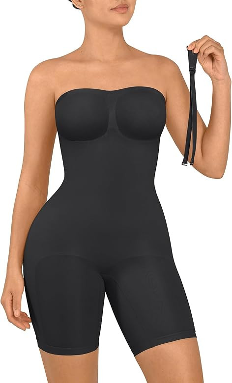 FeelinGirl Strapless Bodysuit for Women Tummy Control Shapewear Seamless Sculpt Body Shaper with ... | Amazon (US)