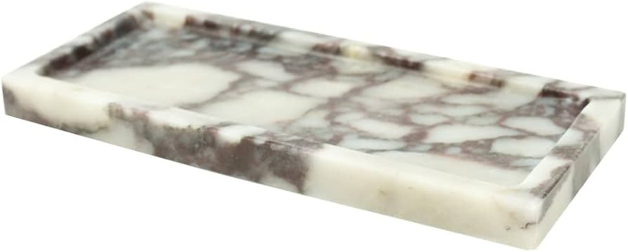 100% Natural Luxury Calaccata Viola Marble Small Hand Towel Tray Holder Organizer for Jewelry, Ma... | Amazon (US)