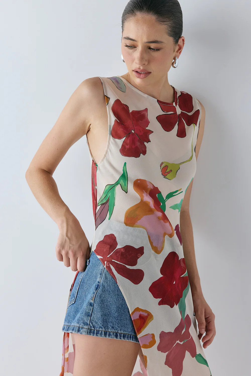 Carolina Sheer Top Poppy | VRG Grl