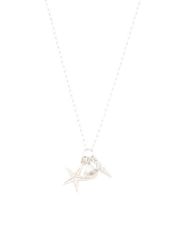 Made In Italy Sterling Silver Sealife Charms Necklace | TJ Maxx