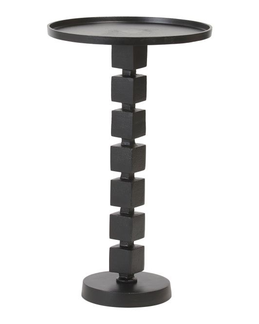 26in Aluminum Stacked Cubes Accent Table | Marshalls