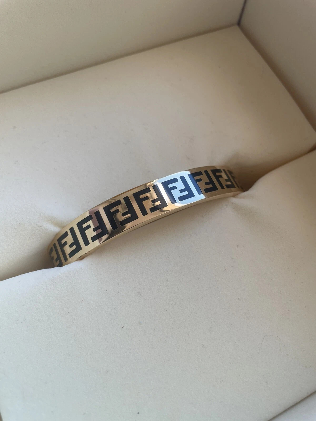 Classic Fendi FF Bracelet Gold Tone (AUTHENTIC) W/Box! | eBay US