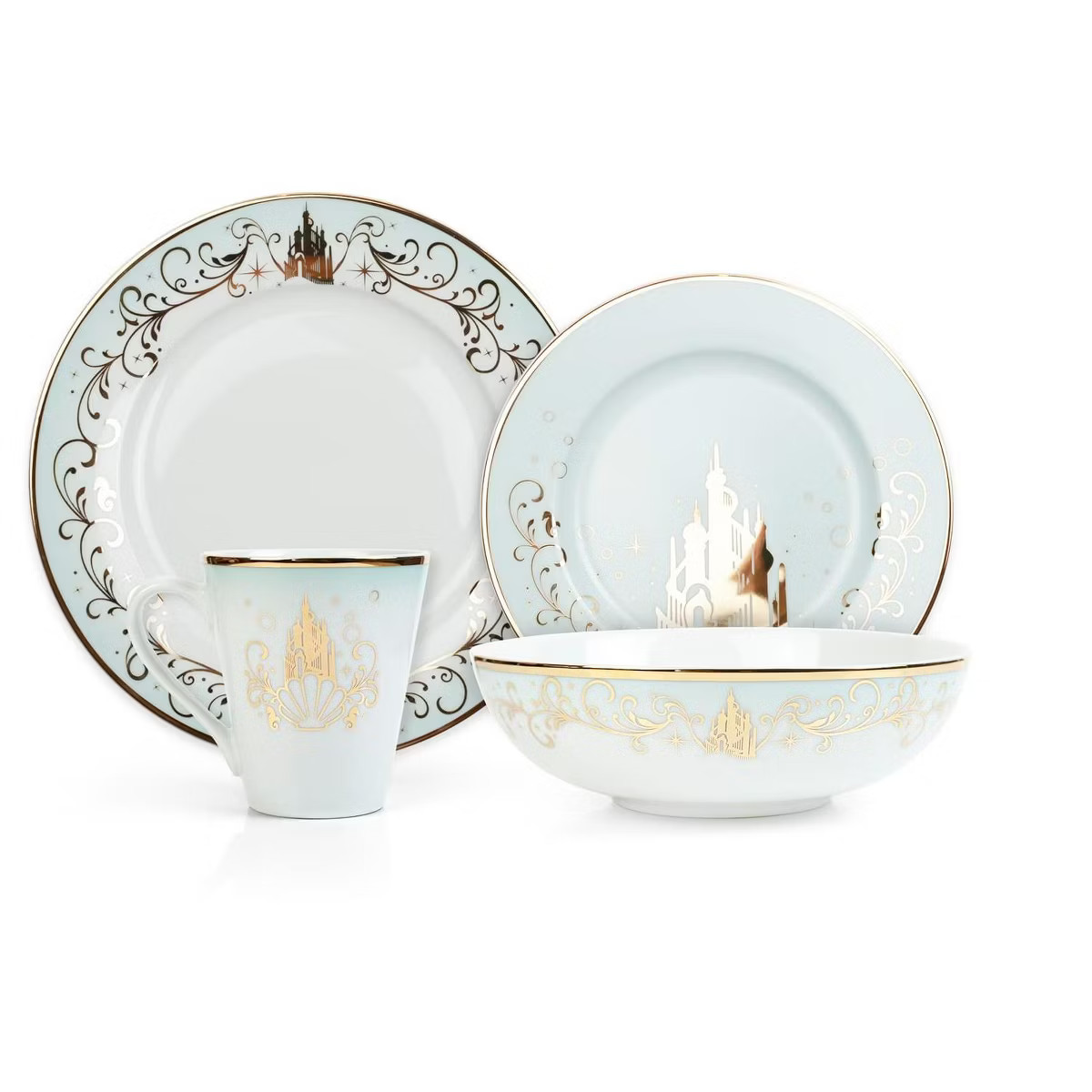 Ukonic Disney Princess 16-Piece Dinnerware Set | Cinderella, Jasmine, Ariel, Belle | Target