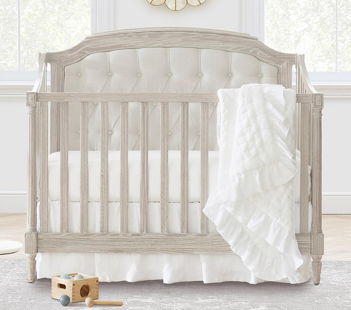 Ruffle Belgian Flax Linen Baby Bedding | Pottery Barn Kids