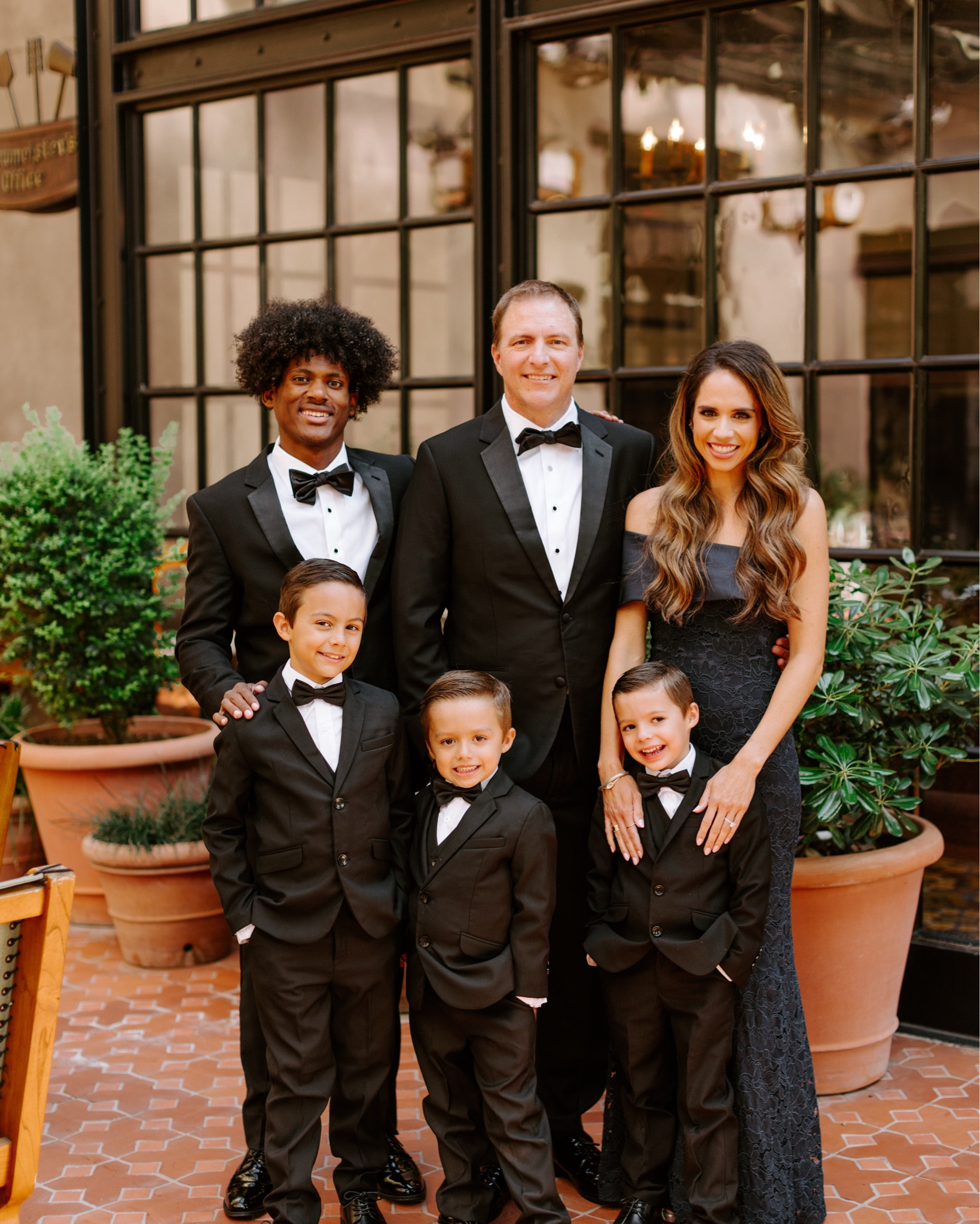 We just LOVE these slim fit 5-piece black suits that we’ve bought for the boys twice now! (Also linking my gown!) The quality is amazing, especially for the reasonable price. The suits come with a tie, but we added a bow tie for this occasion. But the zipper ties are so easy to use and so comfy too! The boys danced the night away and the suits are still in pristine condition. Ollie is wearing size 5, Graham is size 6 and Cole is size 8. 🫶🏼 

#LTKkids #LTKwedding #LTKfamily