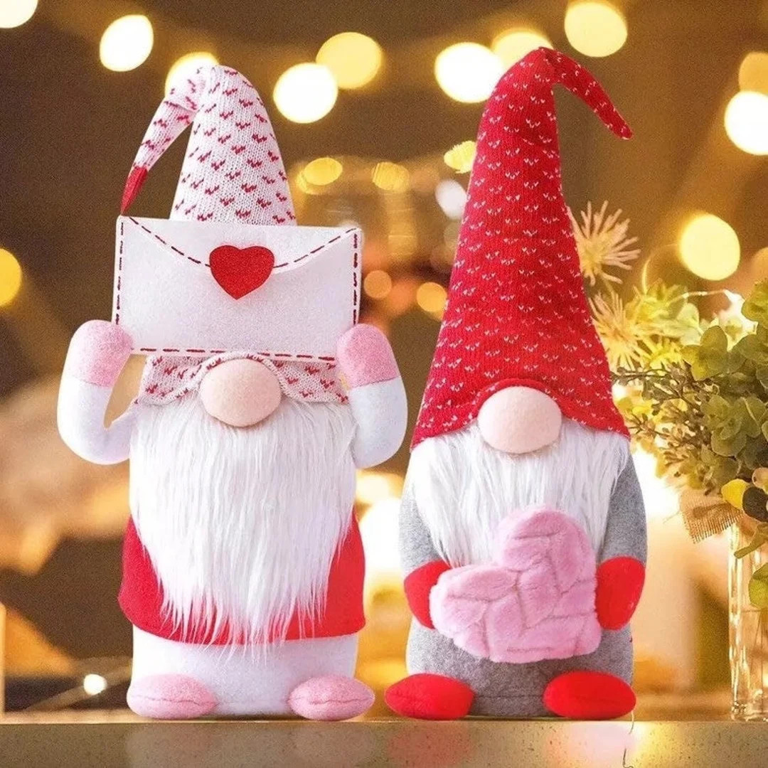 2pcs Valentine Gnome for Couple, Valentine Gnomes Decor, Valentines Day Decor, Gnome Plush Standi... | Etsy (US)