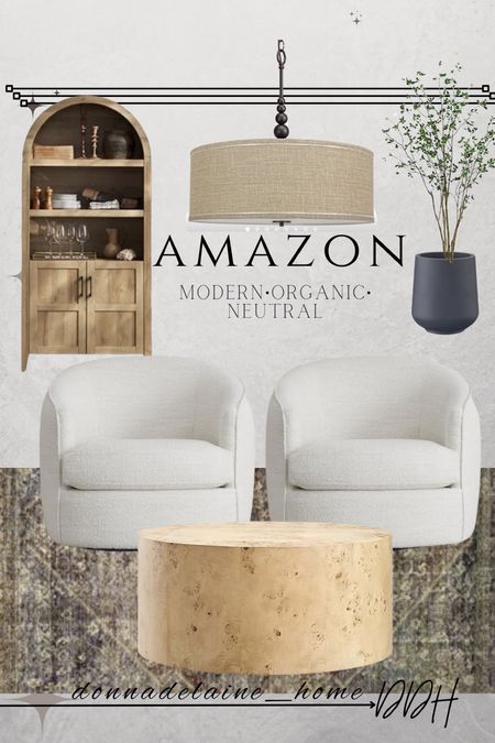 Styled space:Amazon home! Love these swivel chairs! 
And how pretty is the arched cabinet! 
Modern organic neutral home 

#LTKHome