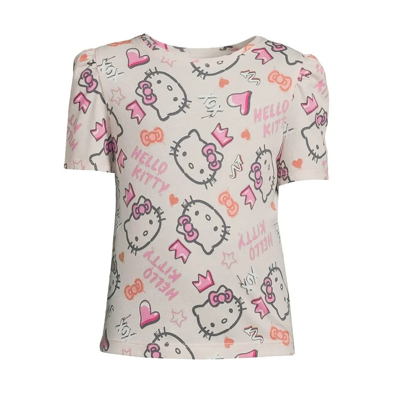 365 Kids from Garanimals Girls Hello Kitty Print Tee with Short Sleeves, Sizes 4-10 | Walmart (US)