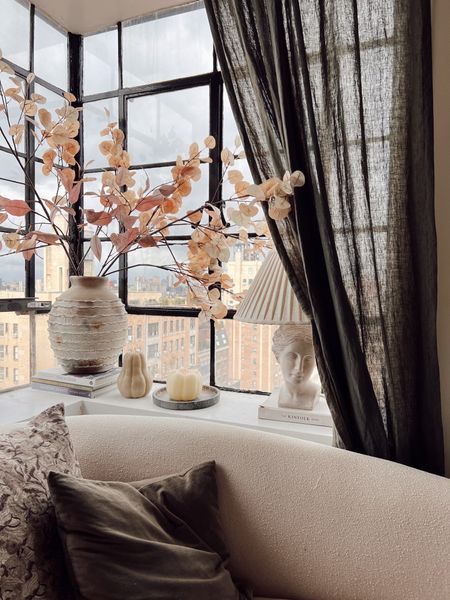 Fall window, moody autumn day, fall home decor, autumn decor, corner window decor, faux floral, nyc fall decor, nyc apartment decor 

#LTKSeasonal #LTKhome