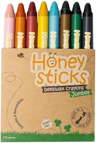 Honeysticks Jumbo Crayons (8 Pack) - Non Toxic Crayons - 100% Pure Beeswax and Food Grade Colors ... | Amazon (US)
