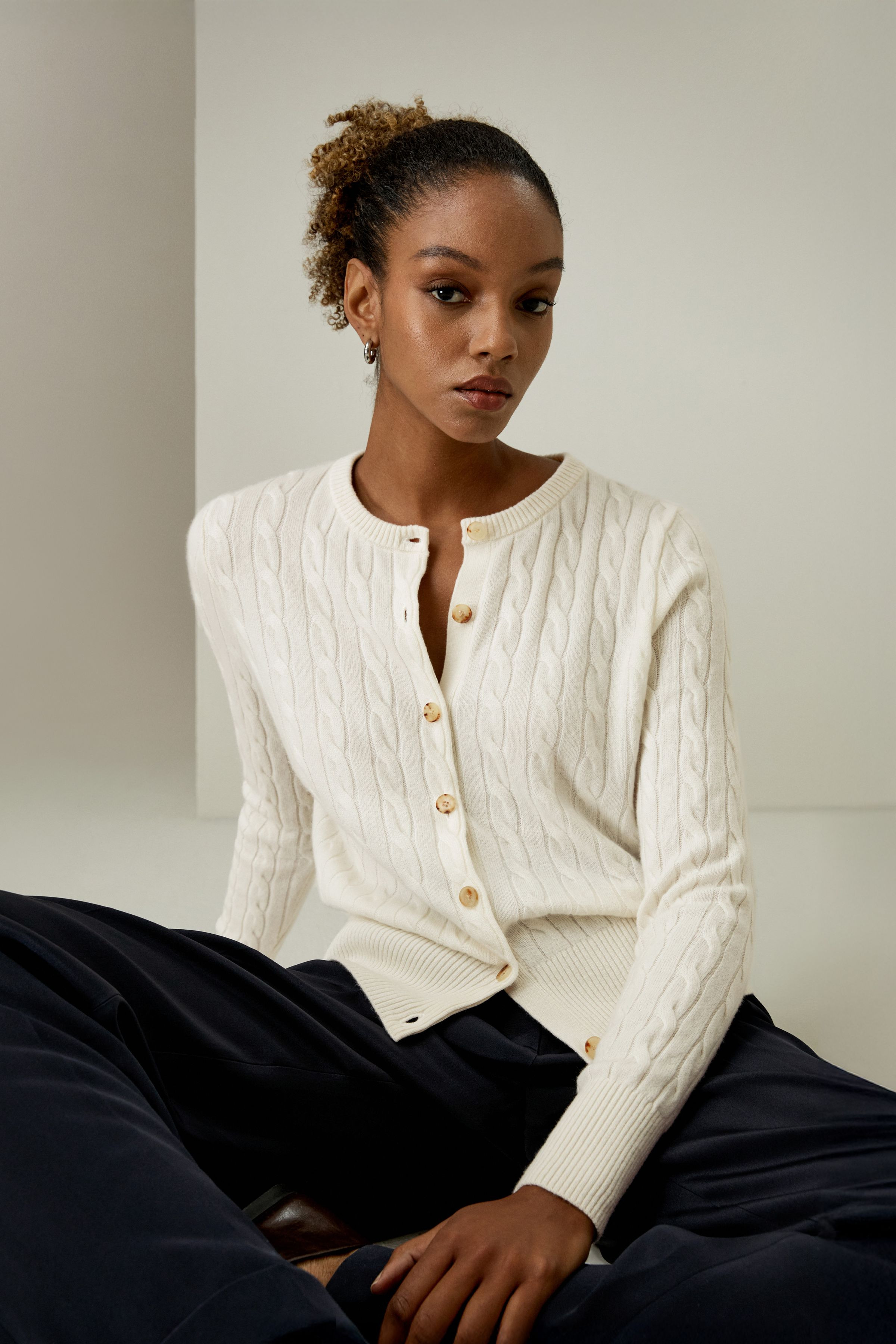 Baby Cashmere Cable-Knit Cardigan | LILYSILK