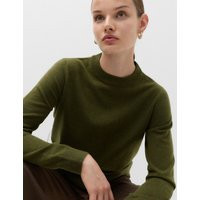 M&S Air-Yarn Crew Neck Jumper - Small - Dark Khaki, Dark Khaki | Marks & Spencer IE