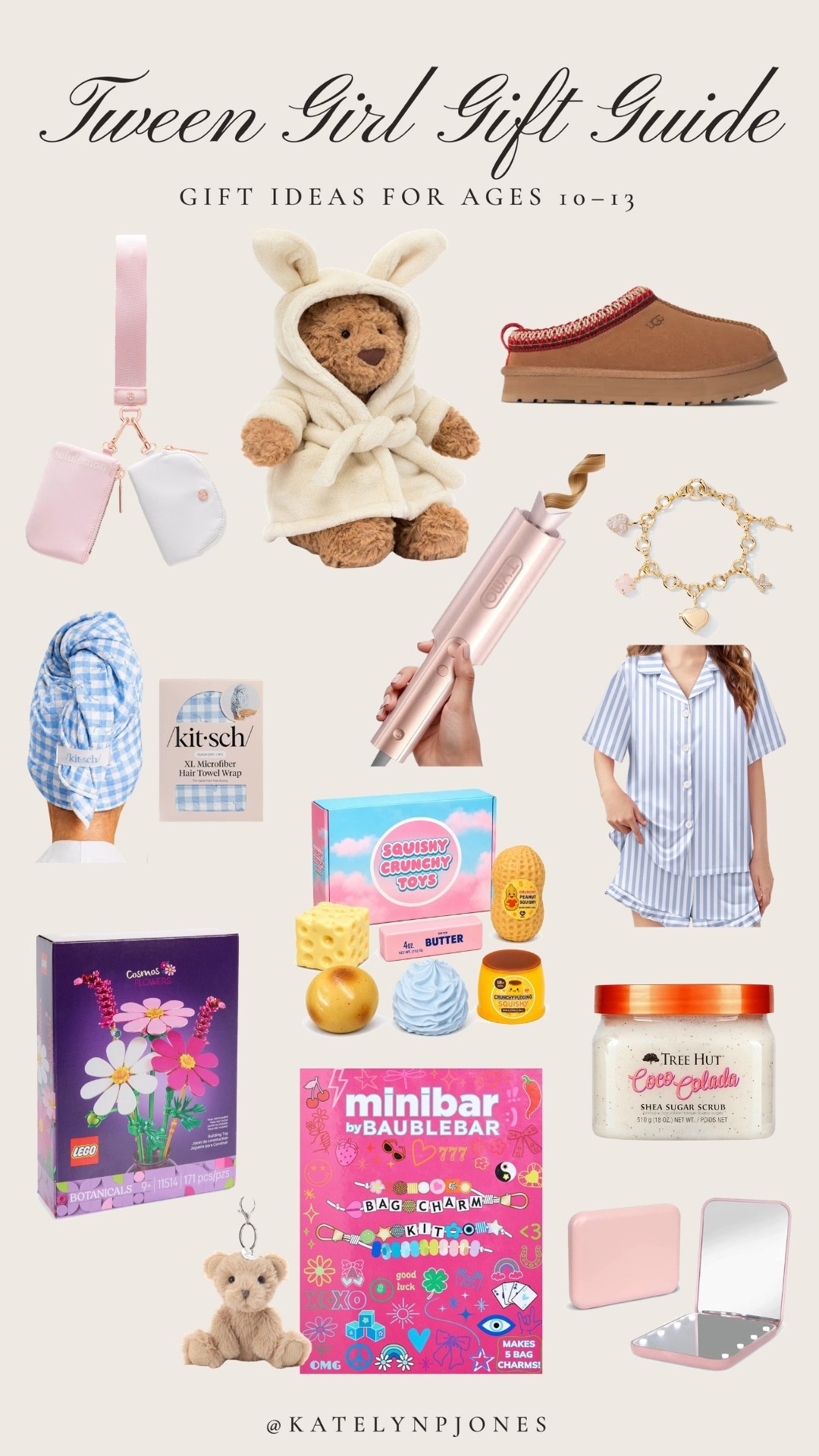 Tween Girl Gift Guide 2026 🎀 Gift ideas for girls ages 10–13, including gifts I recently got my daughter for her 10th birthday! 🤍

From UGG Tasman slippers and lululemon accessories to charm bracelets, cozy pajamas, LEGO flower set and a BaubleBar bag charm kit- so many cute birthday and Christmas gift ideas for your tween!
Shopping for a 10-year-old girl? Save this roundup and tap below to shop everything!✨#LTKGiftGuide #LTKHoliday #TweenGirlGifts #GiftsFor10YearOldGirls #TweenBirthdayGifts #TweenChristmasGifts #GiftIdeasForGirls

#LTKKids #LTKKids #LTKmomlife