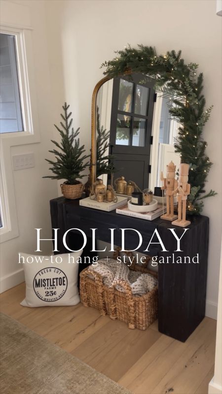 HOLIDAY \ how-to hang a garland on a mirror✨

Christmas decor
Console table
Tree
Entry 
Target 

#LTKHoliday #LTKhome #LTKVideo