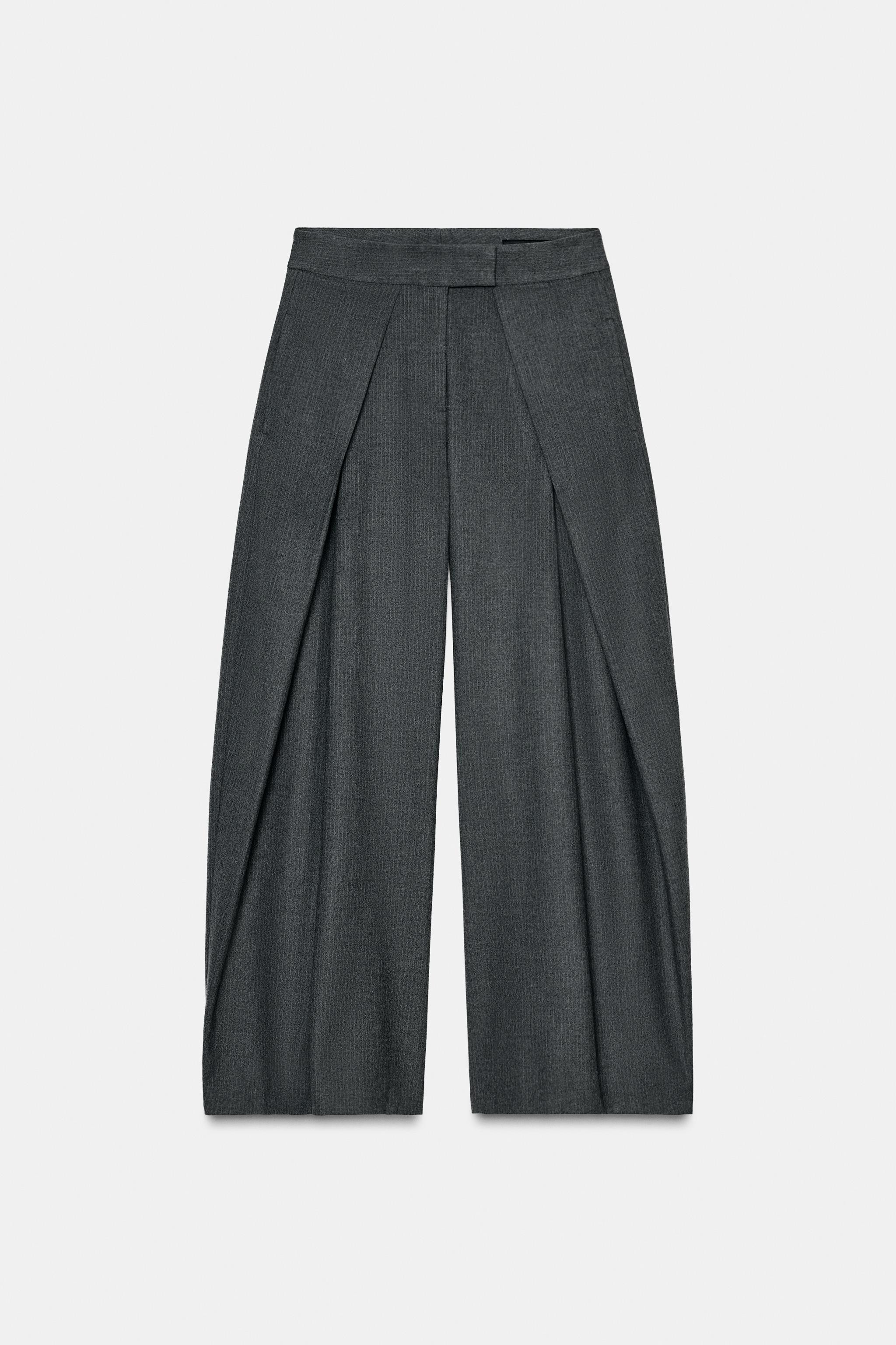 ZW COLLECTION PINSTRIPE WIDE LEG PLEATED PANTS | Zara US