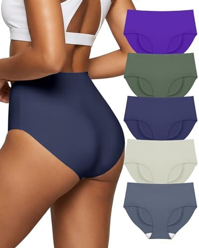 Womens Seamless Briefs No Show Underwear, Tagless Moisture Wicking, Full Coverage Ladies Panties ... | Amazon (US)