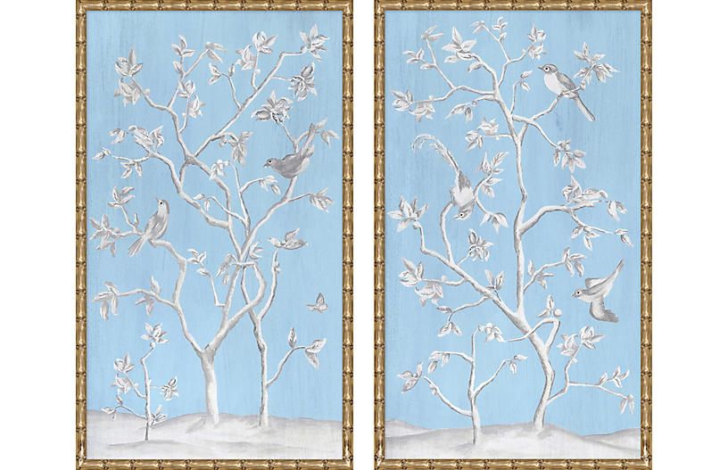 Contemporary Chinoiserie Diptych | One Kings Lane