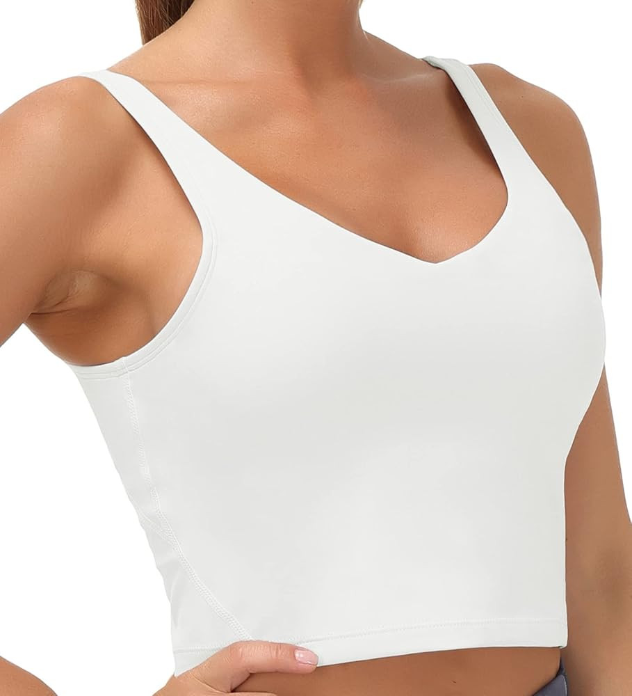 THE GYM PEOPLE Womens' Sports Bra Longline Wirefree Padded with Medium Support | Amazon (US)