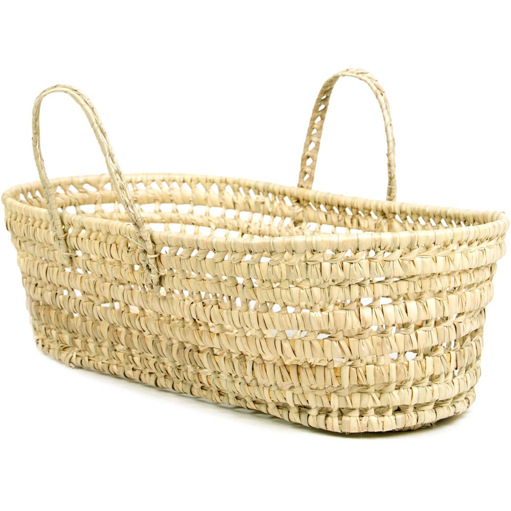 Tadpoles Organic Palm Leaf Decorative Basket, Laundry Basket, Blanket Basket, Towel Basket | Walmart (US)