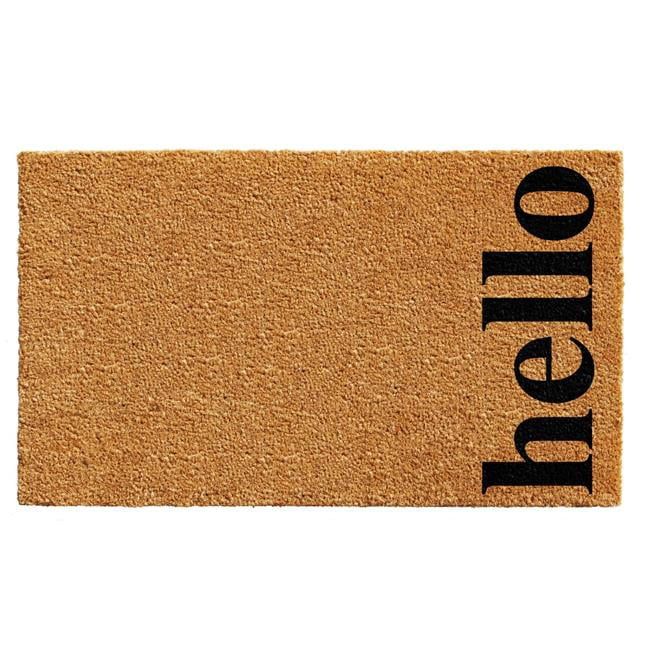 Calloway Mills Vertical Hello Outdoor Coir Doormat, 24" x 36", Brown | Walmart (US)