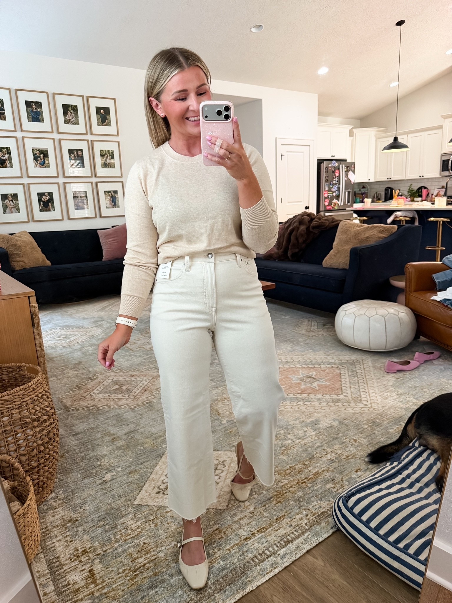 I’m here for this color blocking. It’s giving old money vibes but these pieces are affordable. 
Jeans are TTS IMO 
Medium sweater

#LTKootd #LTKOver40 #LTKPetite