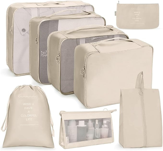 SHAINE Packing Cubes for Suitcase 8pcs Compression Packing Cubes for Travel Luggage Suitcase Orga... | Amazon (UK)