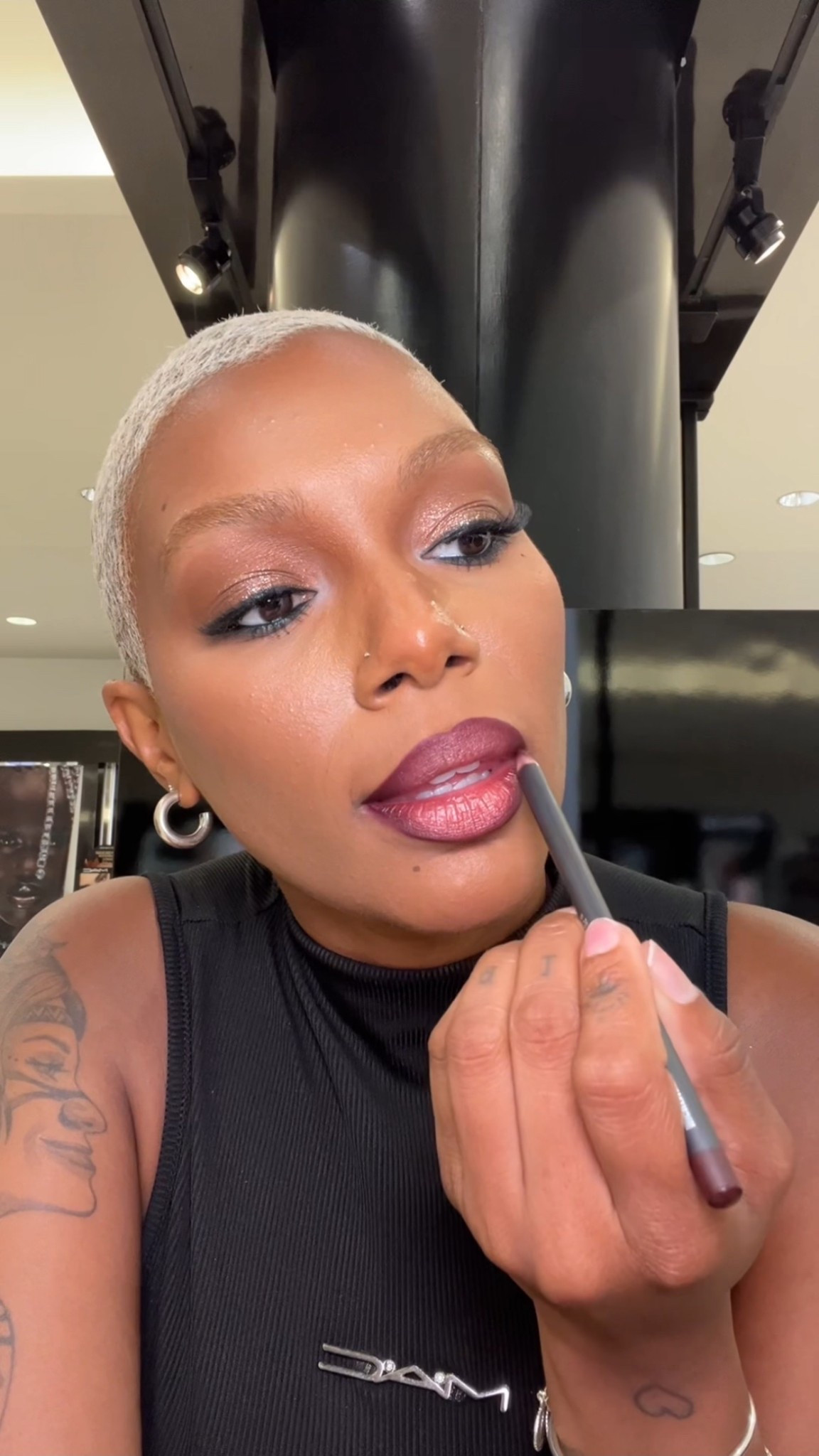 Beautiful bold MAC COSMETICS lip combo 
Products:
Nightmoth lip pencil
Gemz and roses liquid lipstick
Simulation plumping gloss stick 

#LTKBeauty