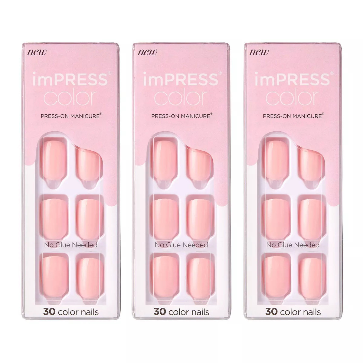 KISS imPRESS Color Press-On Nails - Pick Me Pink - 3pk - 90ct | Target