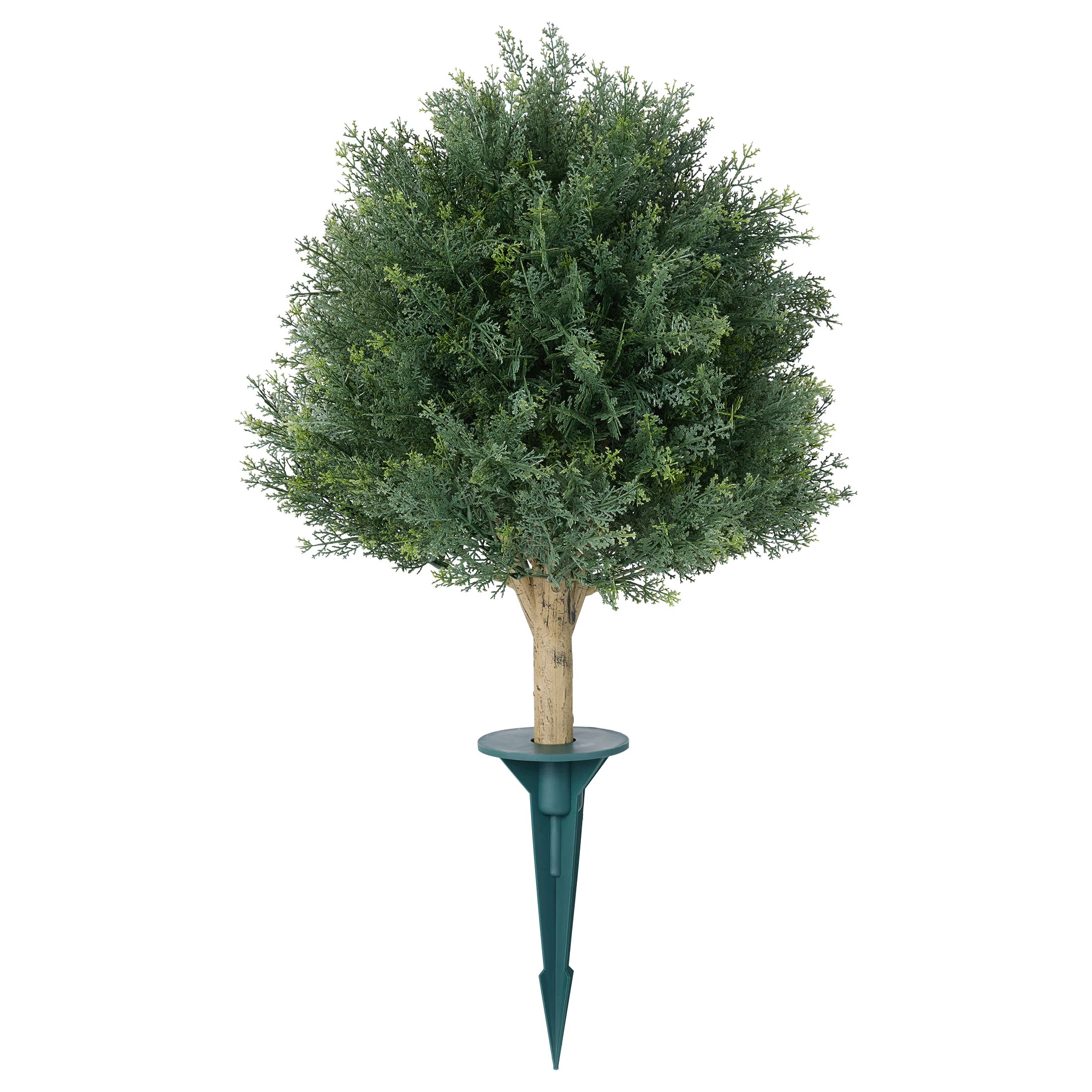 Artificial Cedar Topiary Ball Trees, 16" UV Resistant Ground Spike Faux Cypress, Dense Evergreen ... | Wayfair North America