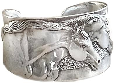 Horse Lady Gifts bracelet, Two Horse Heads cuff bracelet handmade USA. | Amazon (US)
