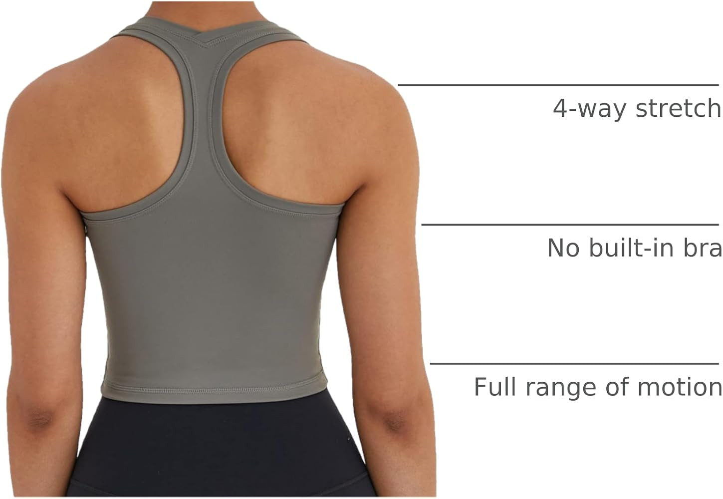 Women's Cropped Racerback Tank Tops Running Workout Tops Active Yoga Tops | Amazon (US)