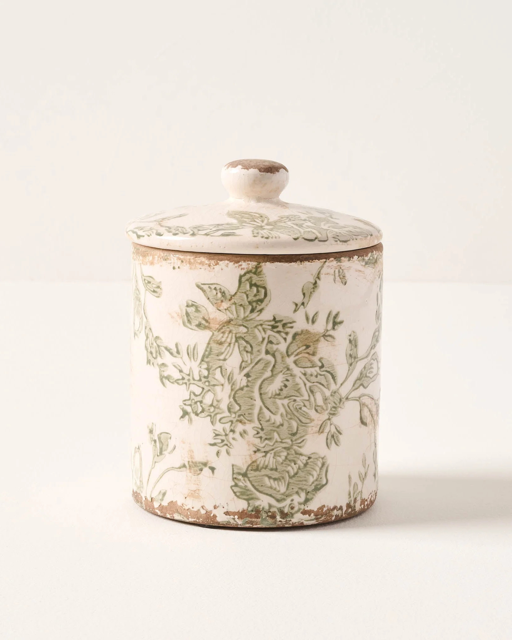 Green and White Distressed Canister | Magnolia