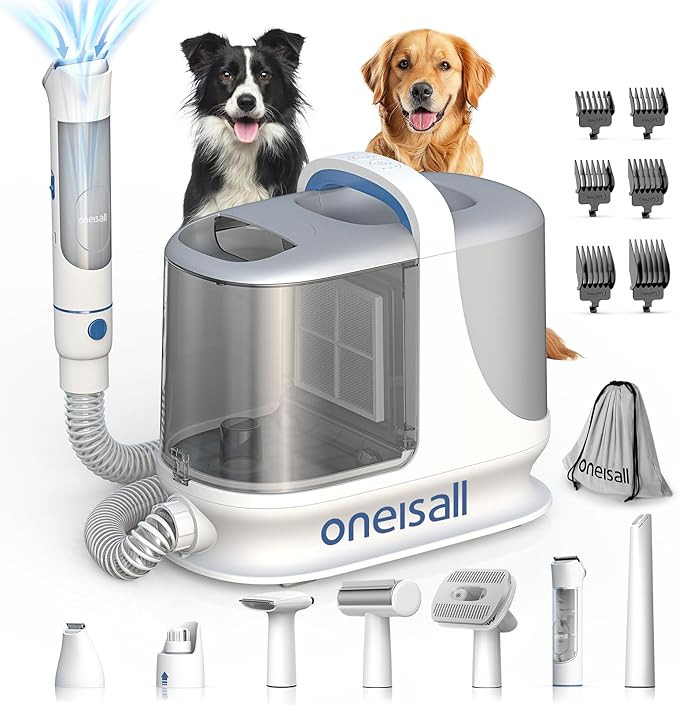 oneisall Dog Grooming Vacuum, 13000Pa Powerful 3L Dust Cup Pet Grooming Vacuum with Dog Clippers ... | Amazon (US)