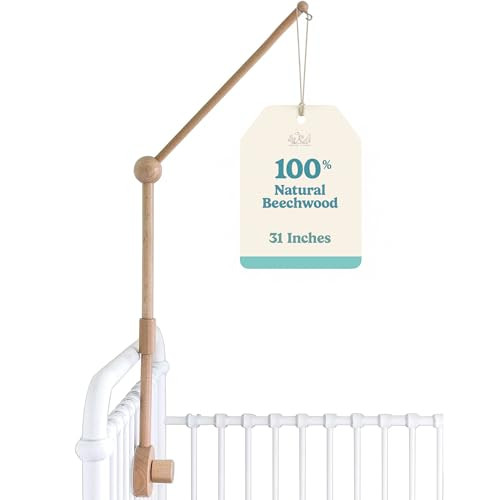 Baby Crib Mobile Arm Wooden Holder - Baby Mobile Hanger for Crib (31 inch, 100% Natural Beechwood) Strong Anti Slip - Nursery Decor & Gift Accessories (Original) | Amazon (US)