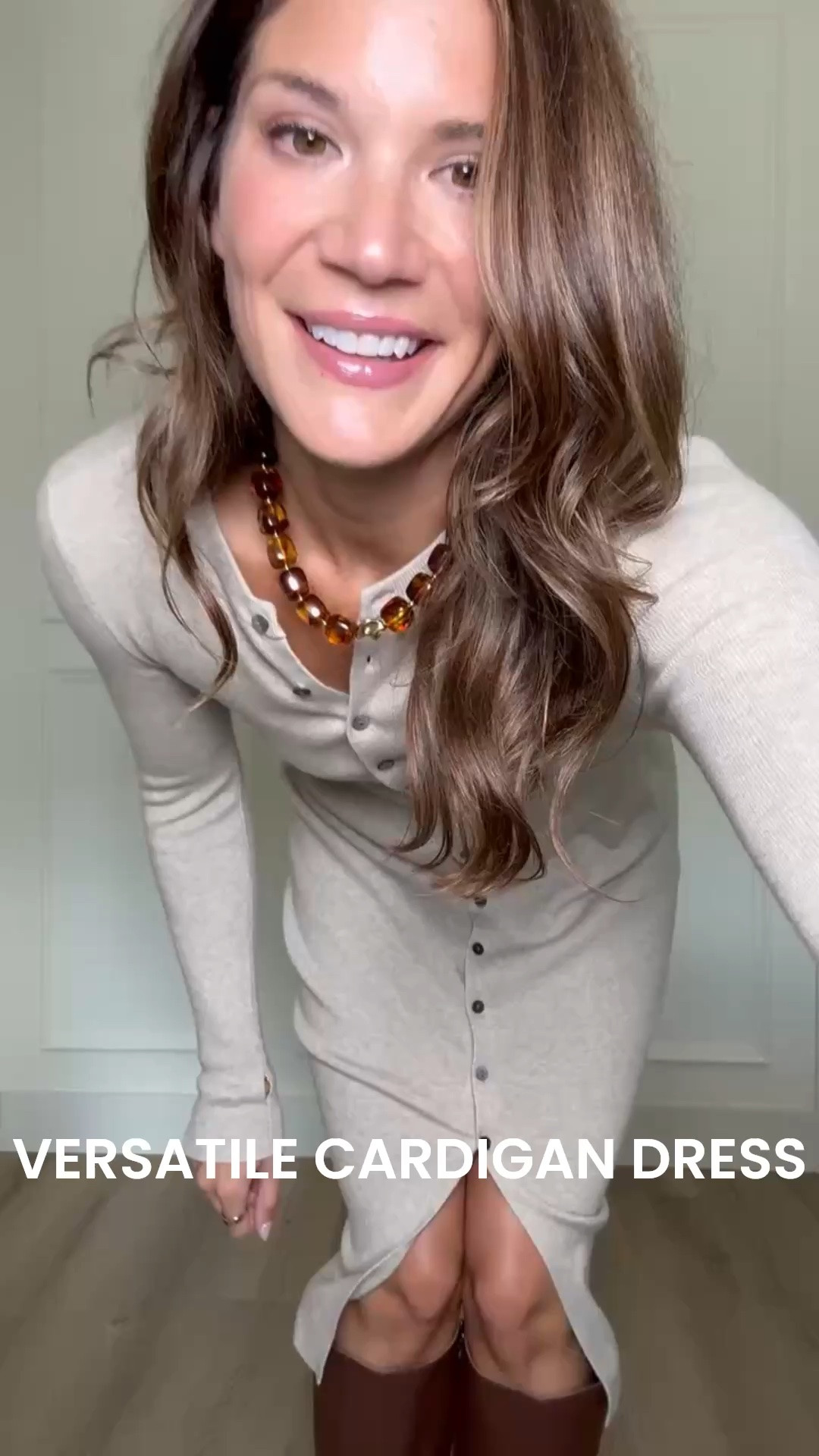 This knit dress is such a versatile fall piece. Wear it buttoned up with tall boots for a classic look, or leave it open as a long cardigan layer over jeans and a tank when you want more styling options.

Knit dress, Convertible dress, Fall dress, Long cardigan, Tall girl fashion, Tall friendly clothing, Fall layering, Sweater dress, Tall boots outfit, Neutral fall style, Versatile wardrobe pieces, StangandCo

#LTKootd #LTKSeasonal #LTKTall