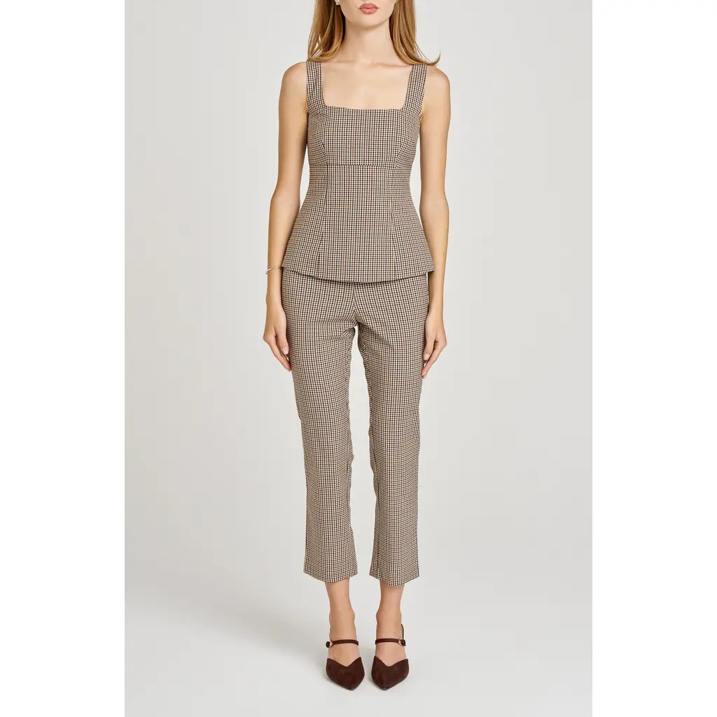 WAYF x Sara Walker Carolyn Check Pants in Brown at Nordstrom Rack, Size Small | Nordstrom Rack