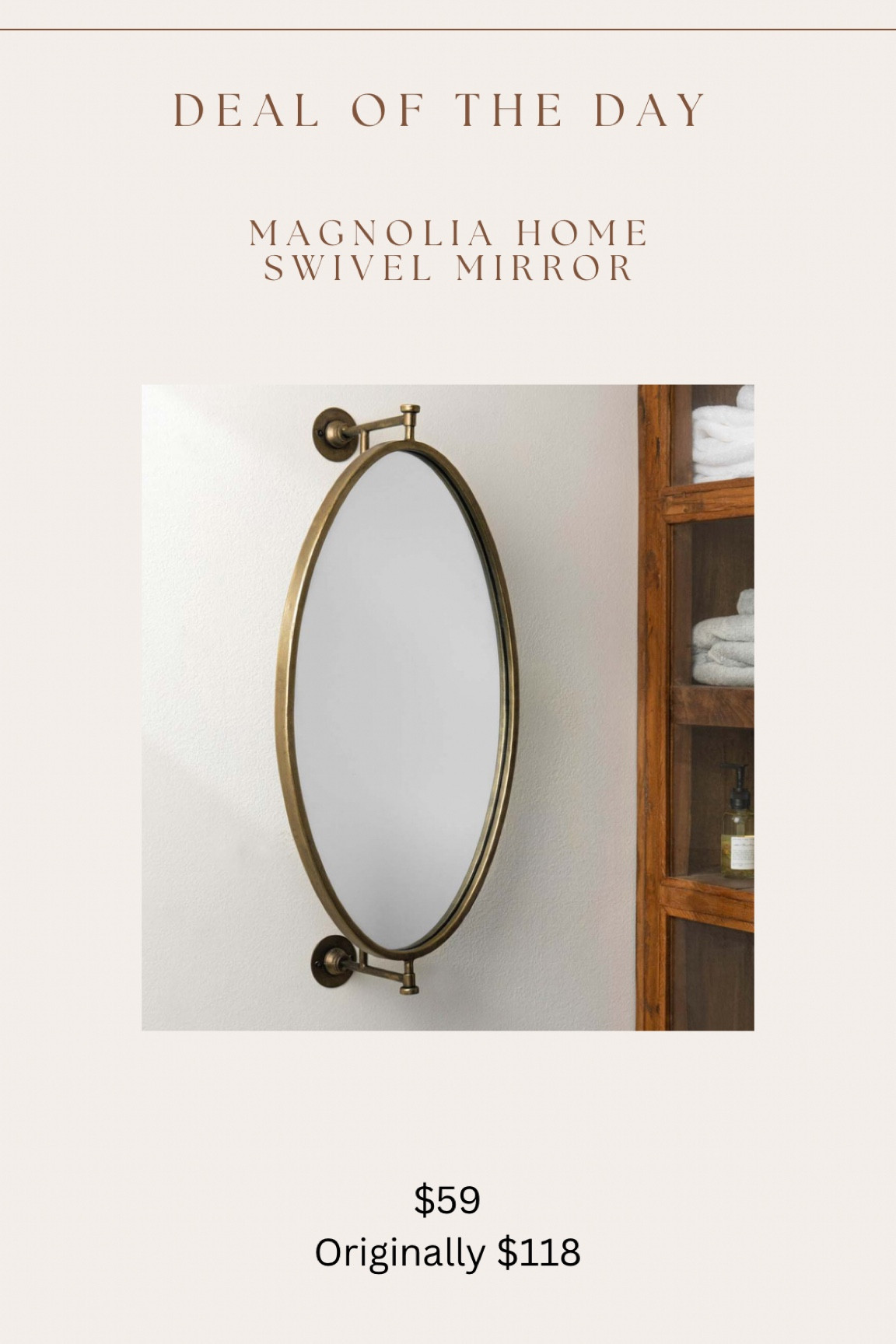 Gorgeous magnolia home swivel mirror 50% off!! 

#LTKsalealert #LTKhome #LTKfindsunder100