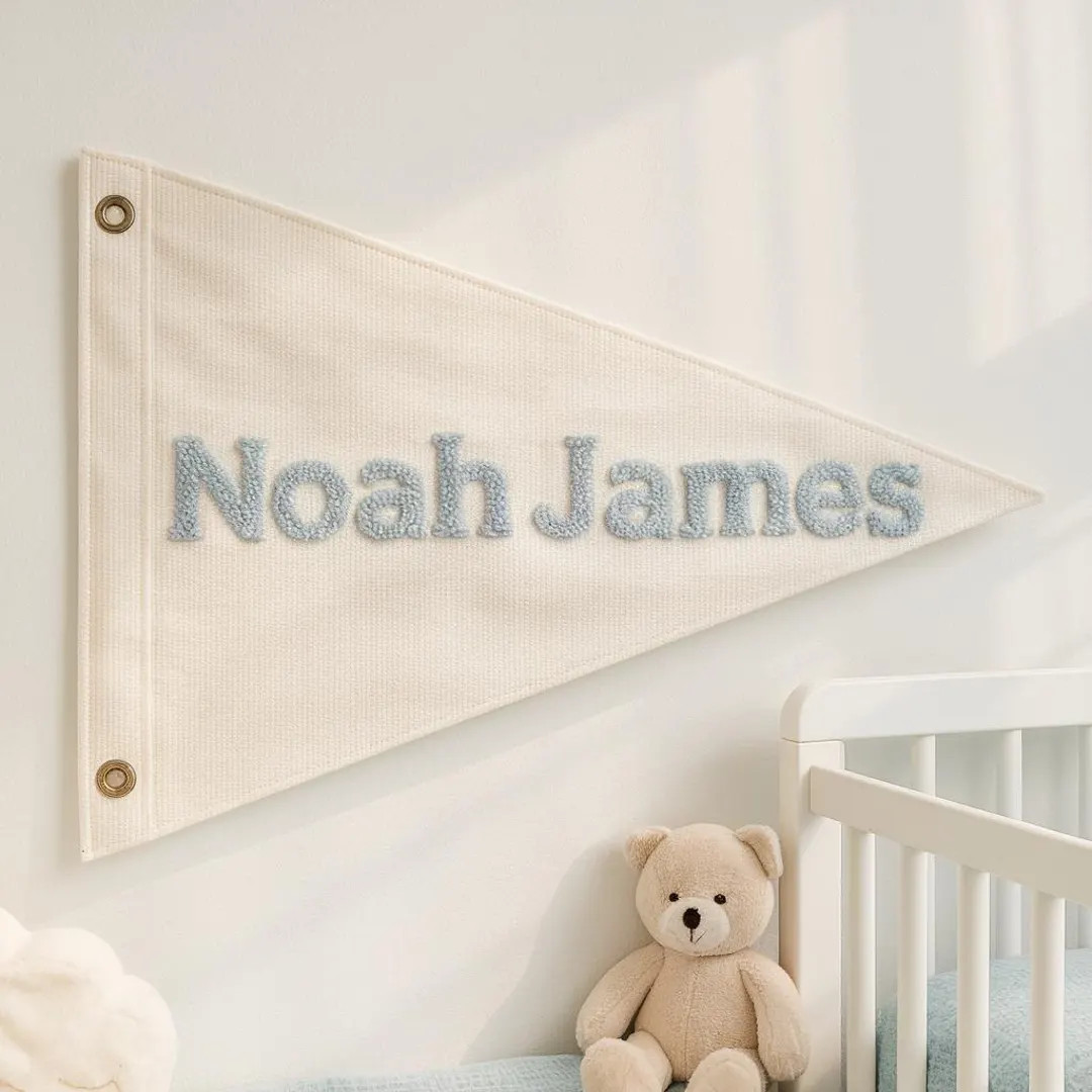 Personalized Embroidered Name Pennant Flag: Custom Chenille Embroidery Banner | Etsy (US)