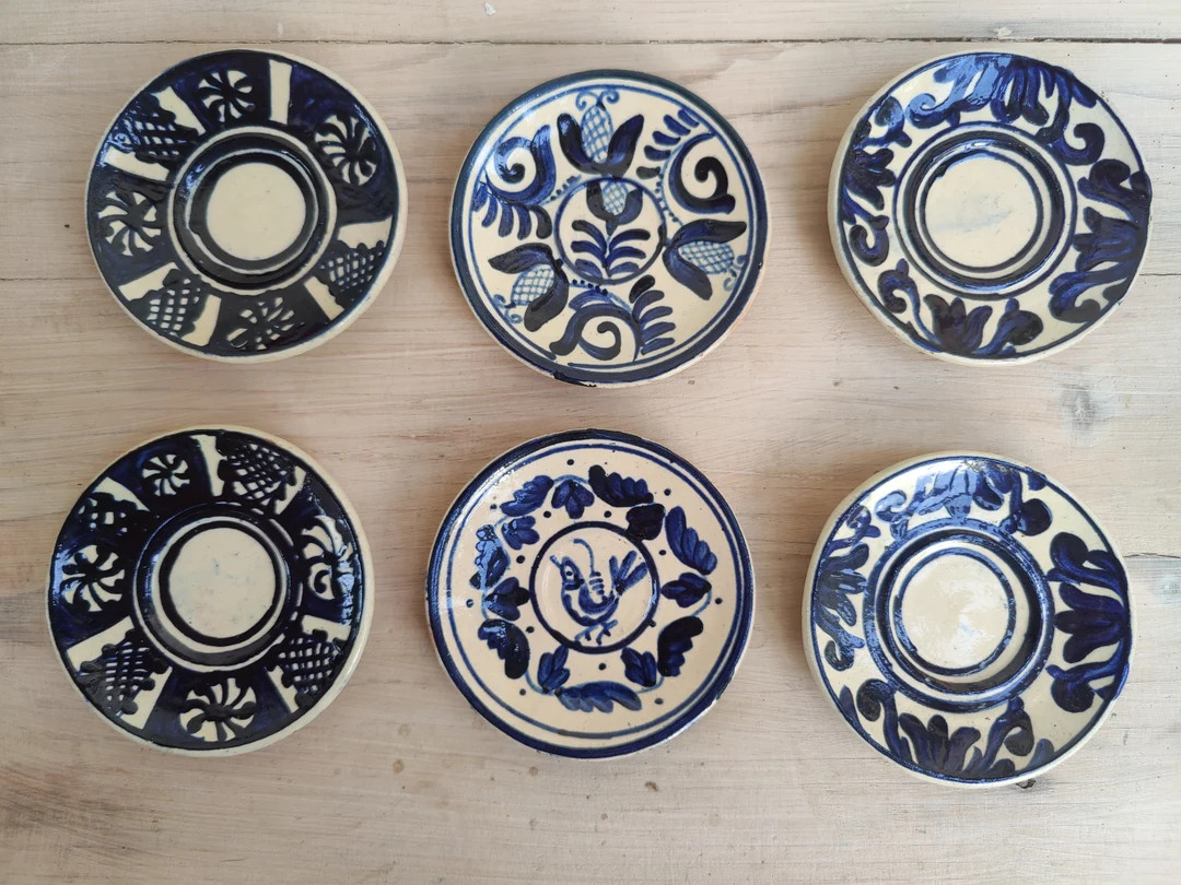 Vintage Pottery Korond Plates | Blue Korond Clay Dishes | Etsy (CAD)