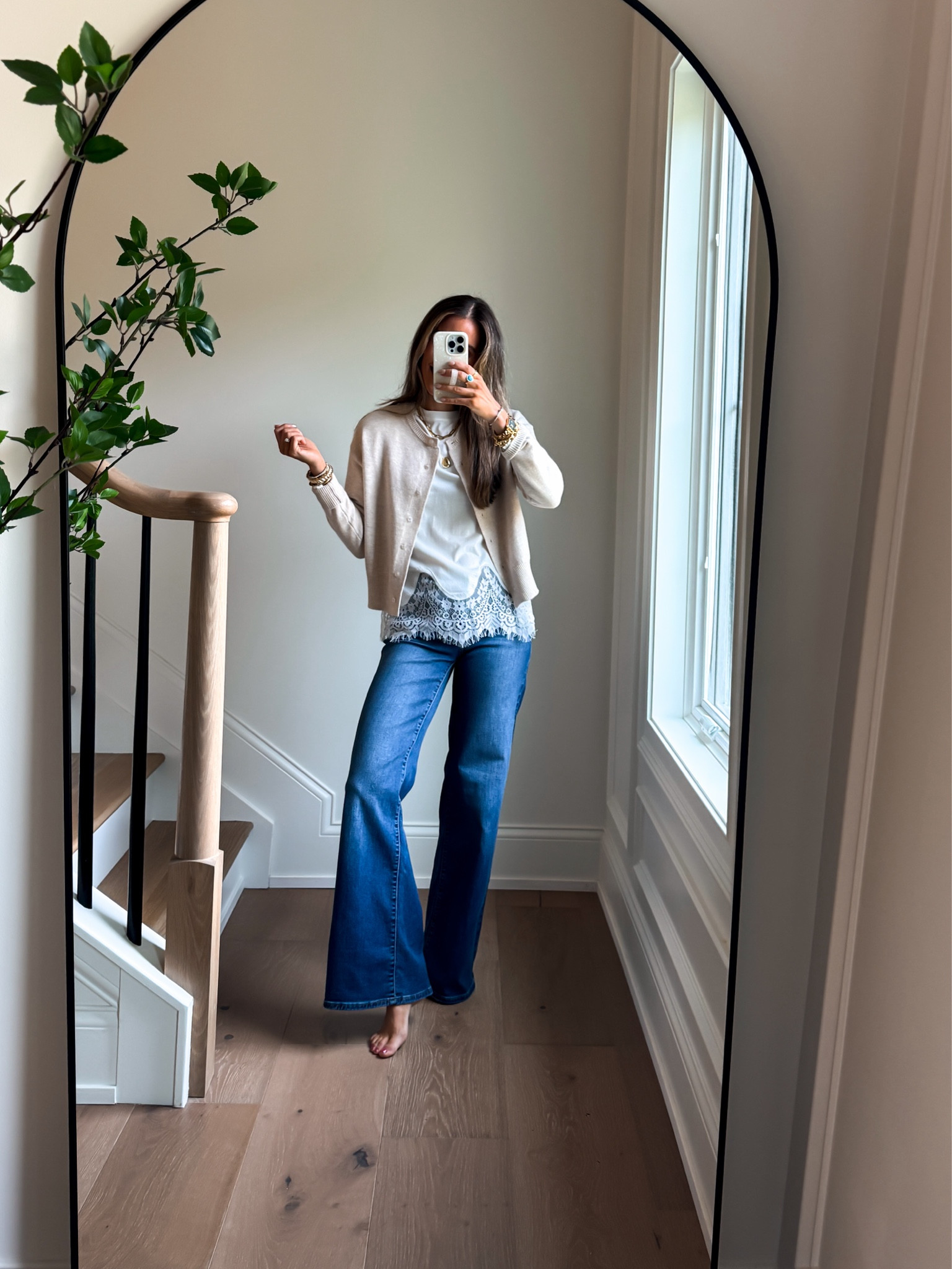 Wearing a small lace top

#LTKgrwm #LTKmomlife #LTKootd