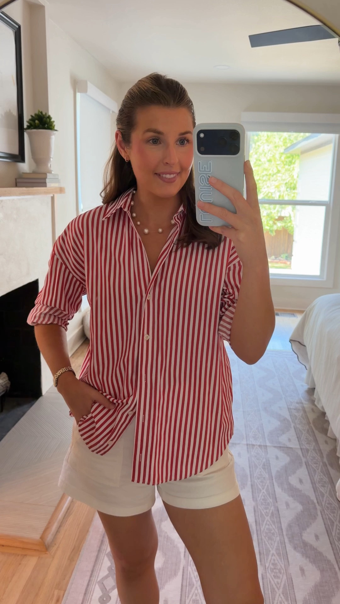 OOTD! Exact top is old Zara, linked similar! Wearing a 26 in shorts