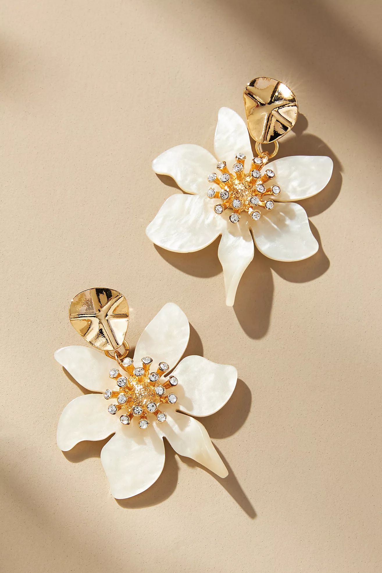 Crystal Flower Drop Earrings | Anthropologie (US)