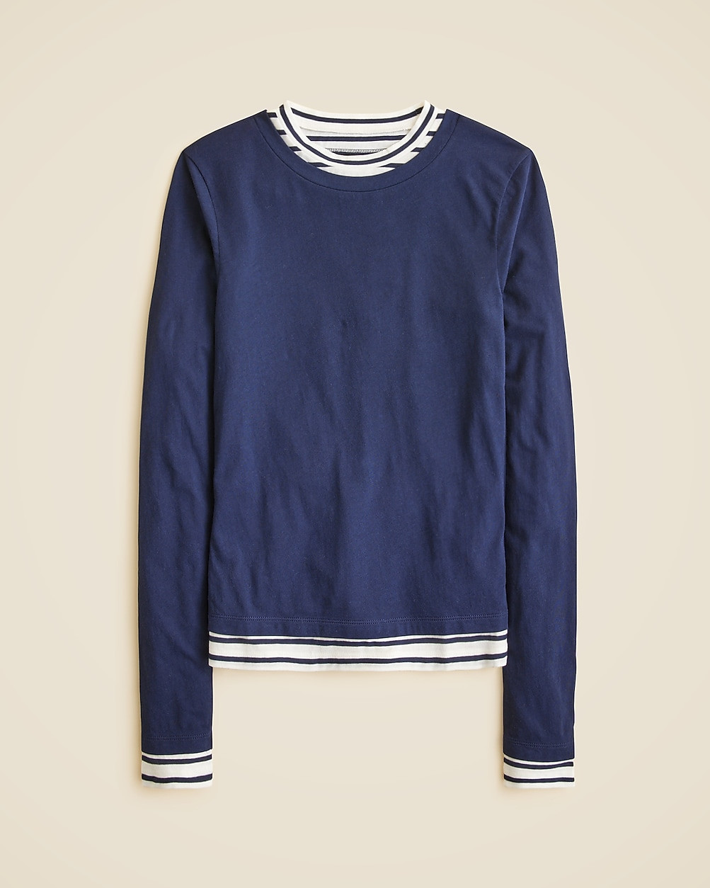 Feather jersey layered long-sleeve T-shirt | J. Crew US