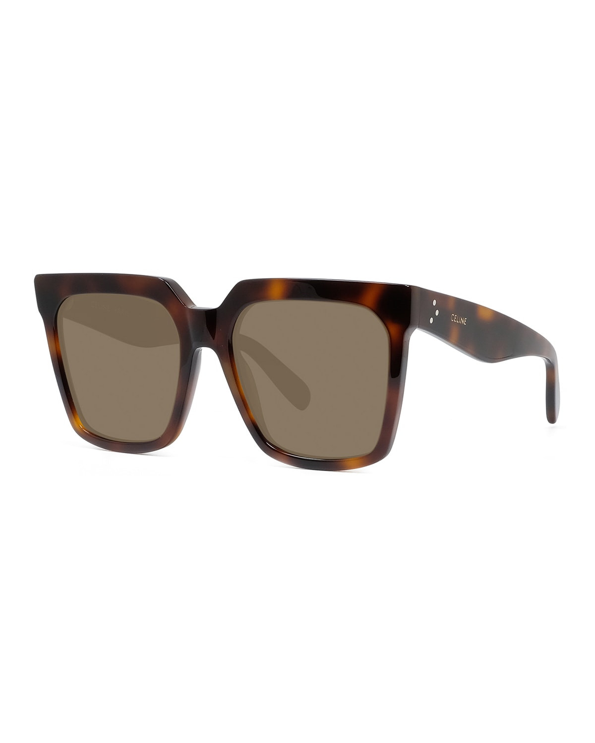 Square Acetate Sunglasses w/ Side Studs | Neiman Marcus