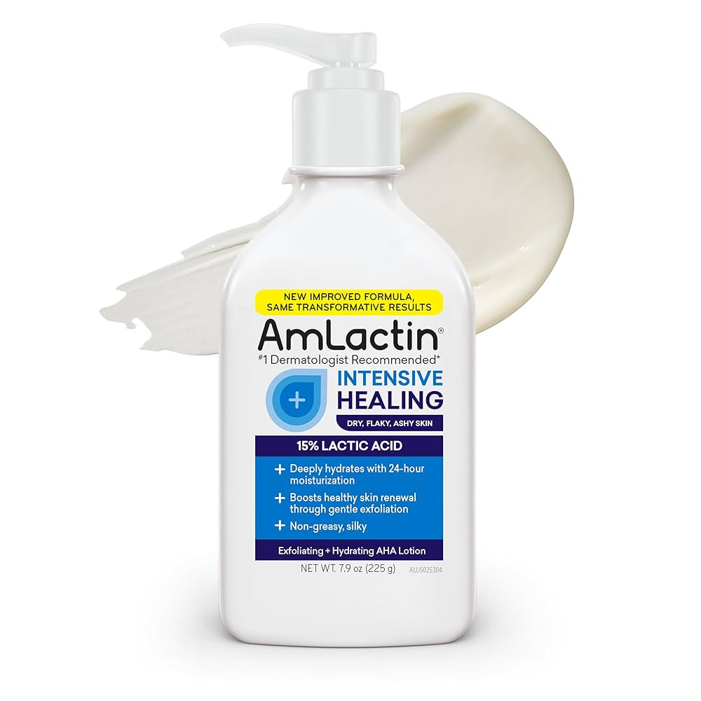 AmLactin Intensive Healing Body Lotion for Dry Skin, 7.9 oz Pump Bottle, 2-in-1 Exfoliator and Mo... | Amazon (US)
