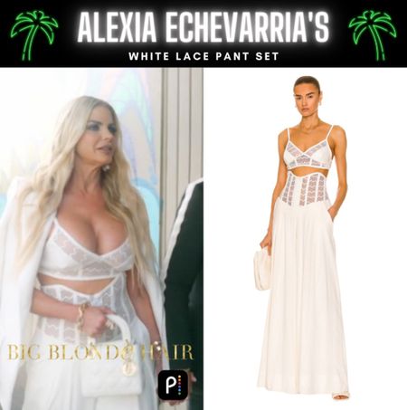 Lace Case // Get Details On Alexia Echevarria’s White Lace Pant Set With The Link In Our Bio #RHOM #AlexiaEchevarria 