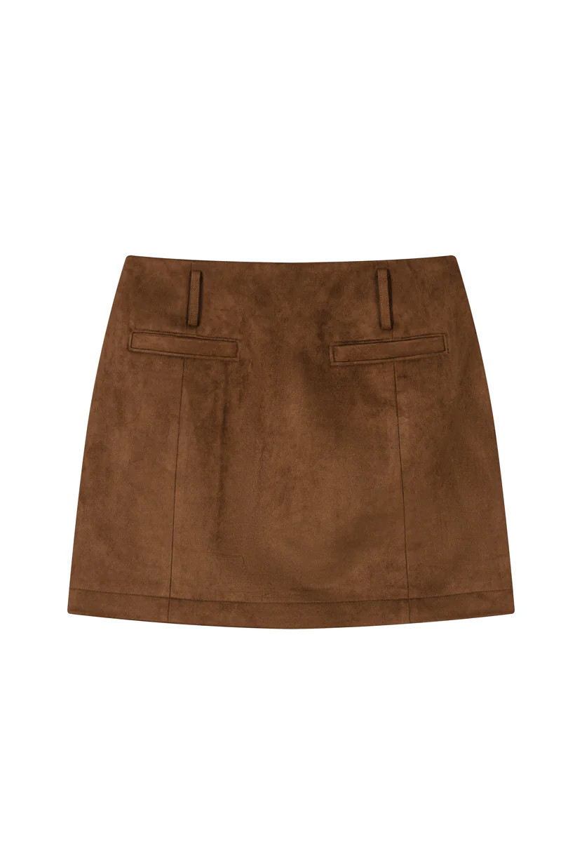 Ashton Mini Suede Skirt - Caramel | Petite Studio NYC