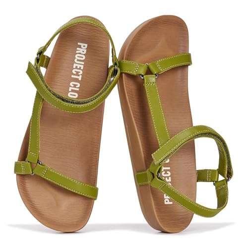 Project Cloud Sandals for Women 2026 - Strappy Adjustable Womens Sandals with Plush Insole - Lightweight & Non Slip Women Footwear - Everyday Wear Womens Slides (Brandy,OLIV,7.5) | Amazon (US)