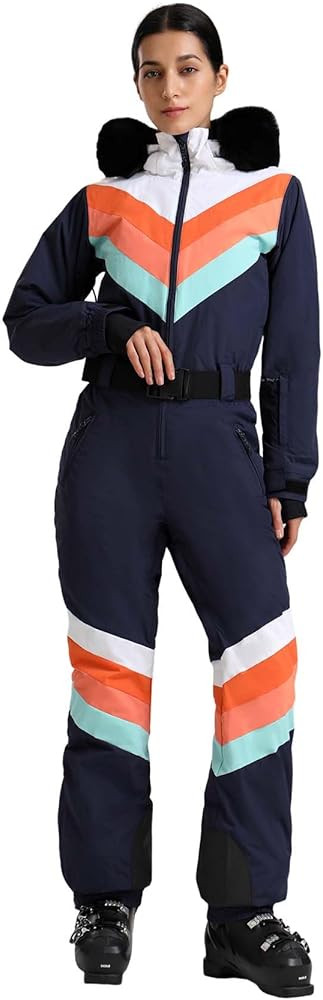 GSOU SNOW Ski Suit Women Snowsuit One Piece Snowboarding Waterproof Windproof Jumpsuit for Outdoo... | Amazon (US)