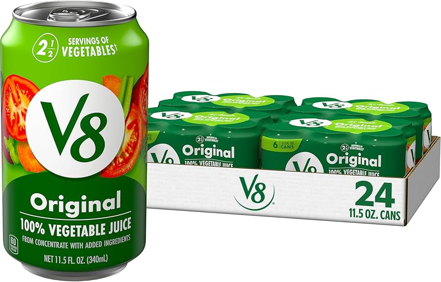 V8 Original 100% Vegetable Juice, 11.5 fl oz Can (24 Pack) | Amazon (US)